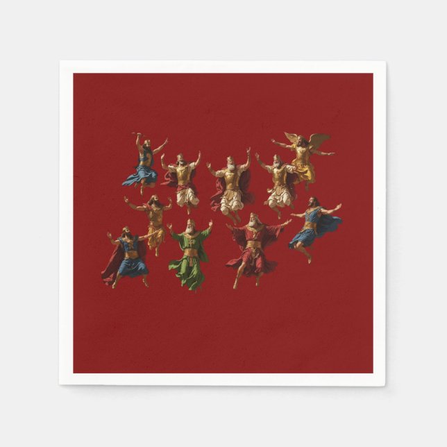 Ten Lords Leaping The Ten Commandments Vector  Serviette (Vorderseite)