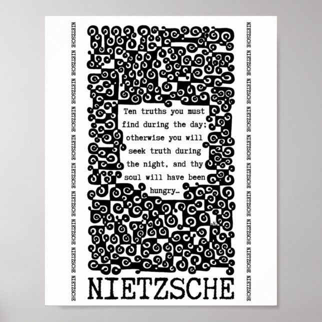 TEN TRUTHS Zitat von Nietzsche Poster (Vorne)
