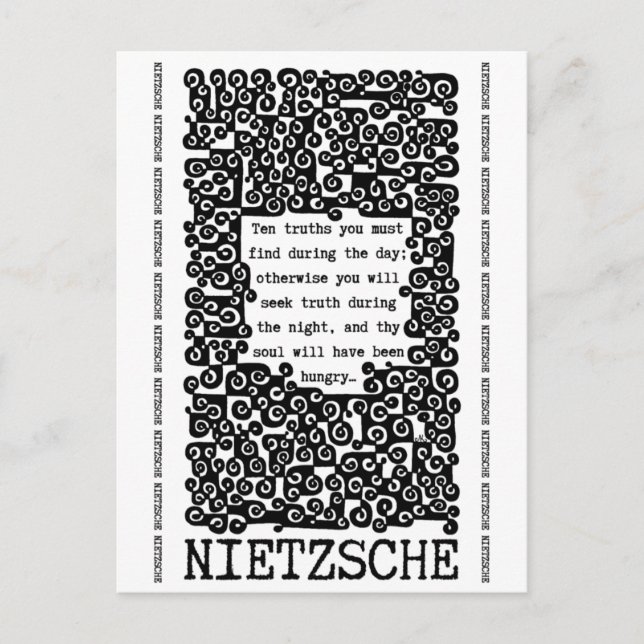 TEN TRUTHS Zitat von Nietzsche Postkarte (Vorderseite)