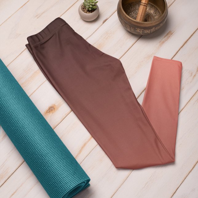 Tendance automne Coral Sunset Ombre Leggings (Mockup 1 Coral Sunset)