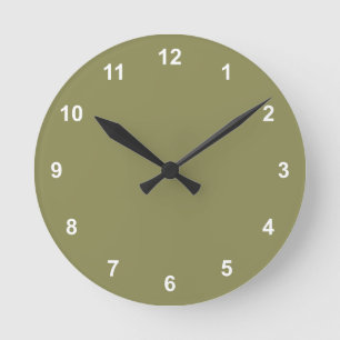 Tendance Couleur - Horloge Ronde Olive Verte Avec