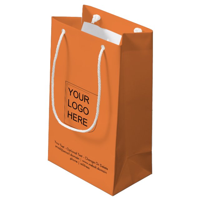 Tendance Couleur - Sac Cadeau Petit Logo Mandarine (Dos Angle)