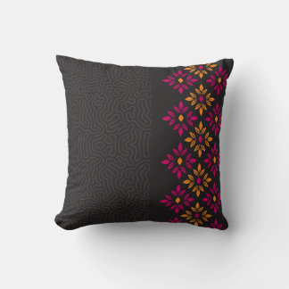 Tendance Coussin de jet floral noir et coloré