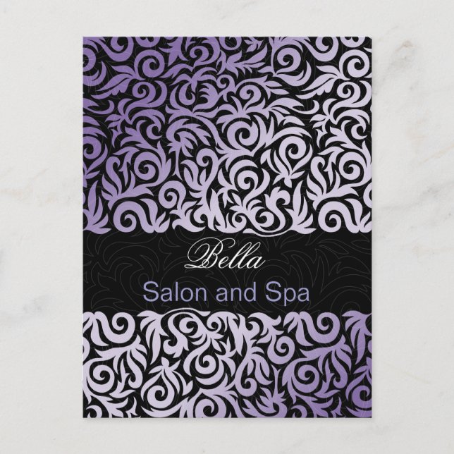 tendance damask violet business ThankYou Cartes (Devant)