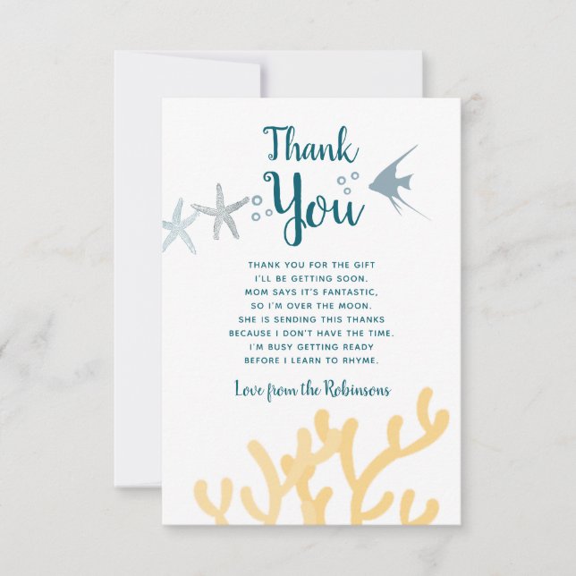 Tendance des couleurs sous le Merci du Baby shower (Devant)