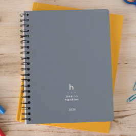 Tendance Dusty Blue Moderne Monogramme hebdomadair