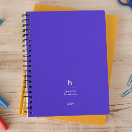 Tendance Electrique Bleu moderne Monogramme hebdom