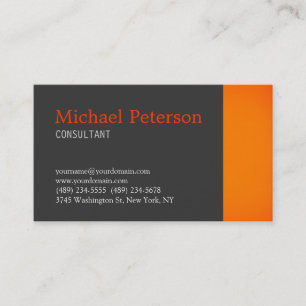 Tendance Grey Orange Moderne Consultant Carte de v