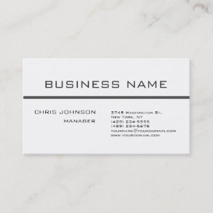 Tendance gris blanc clair Carte de visite propre