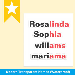 Tendance moderne Stickers de nom imperméable trans