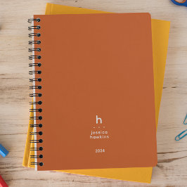 Tendance orange foncé moderne Monogramme hebdomada