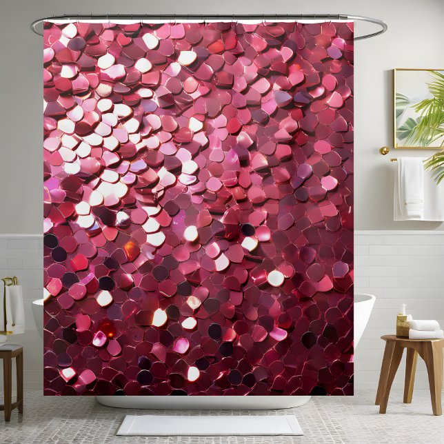 Tendance Parties scintillant rose rideau de douche (Créateur téléchargé)