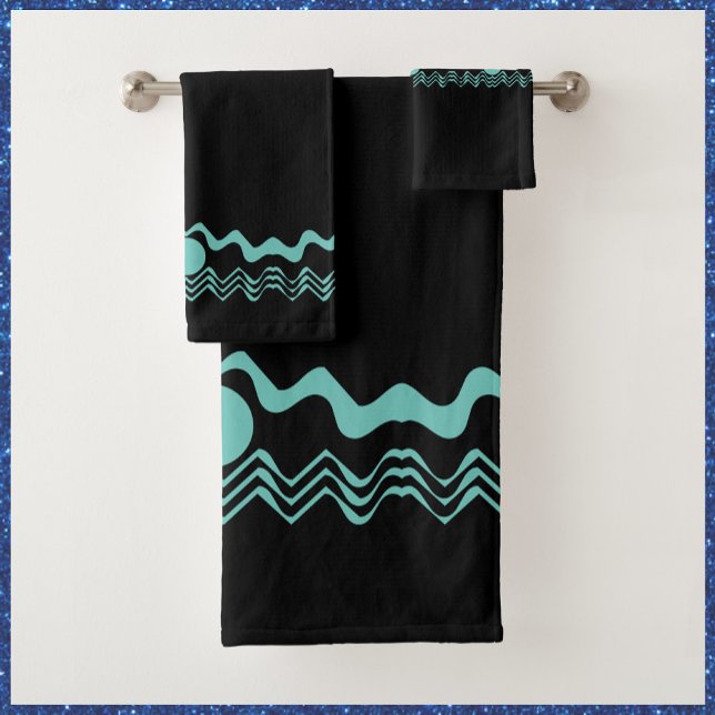 Tendance Tribal géométrique Turquoise et Noir (Créateur téléchargé)