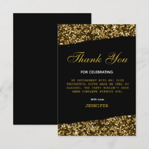Tendenz Gold Glitter Funken Ruhestandsparty Dankeskarte