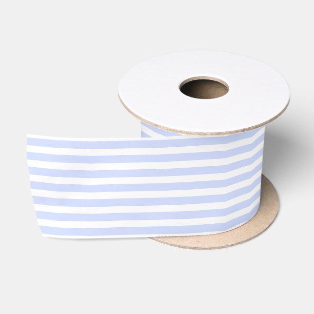 Tender Baby Blue Pale Sky Blue and White Stripe Satinband (Spule)