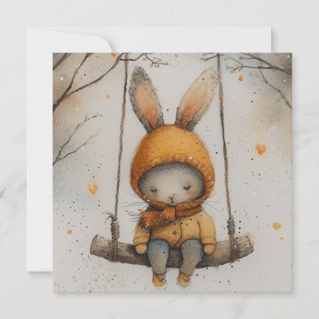 Tender Bunnies: Charme 🐇 Digital Feiertagskarte (Vorderseite)