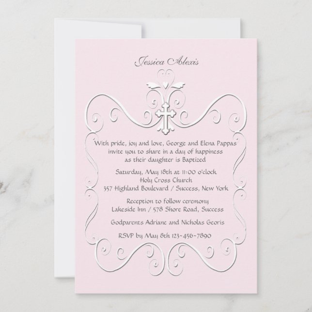 Tender Heart Pink (5x7) Invitation religieuse (Devant)