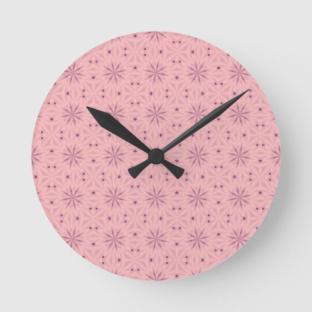 Tender Pink Pixels Runde Wanduhr (Vorderseite)