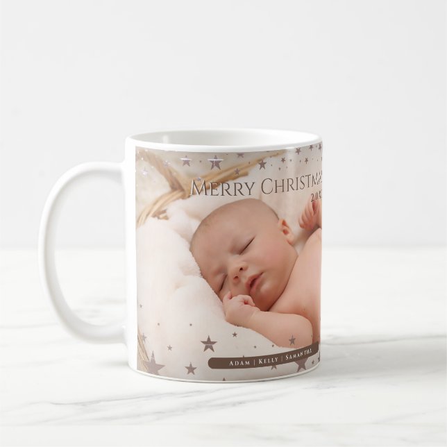 Tender Starry Weihnachten Personalisiertes Foto Ur Kaffeetasse (Links)