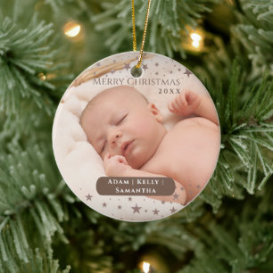 Tender Starry Weihnachten Personalisiertes Foto Ur Keramik Ornament