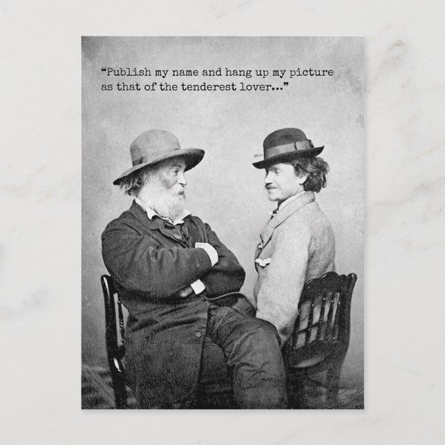 "Tenderest Lover" Walt Whitman und Peter Doyle Postkarte (Vorderseite)