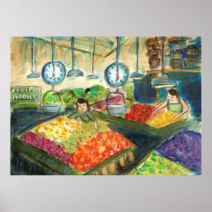 Tending the Produce Poster (Pike Place Market)