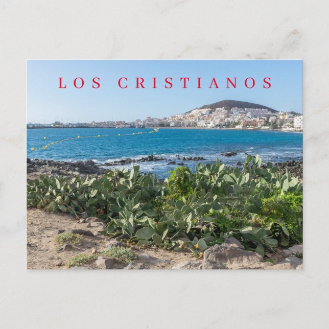Tenerife Los Cristianos Blick Postkarte (Vorderseite)