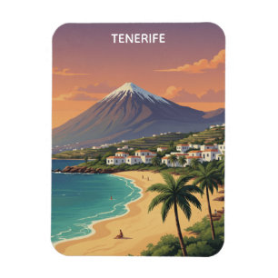 Tenerife Mount Teide Kanarische Insel Retro-Reise Magnet