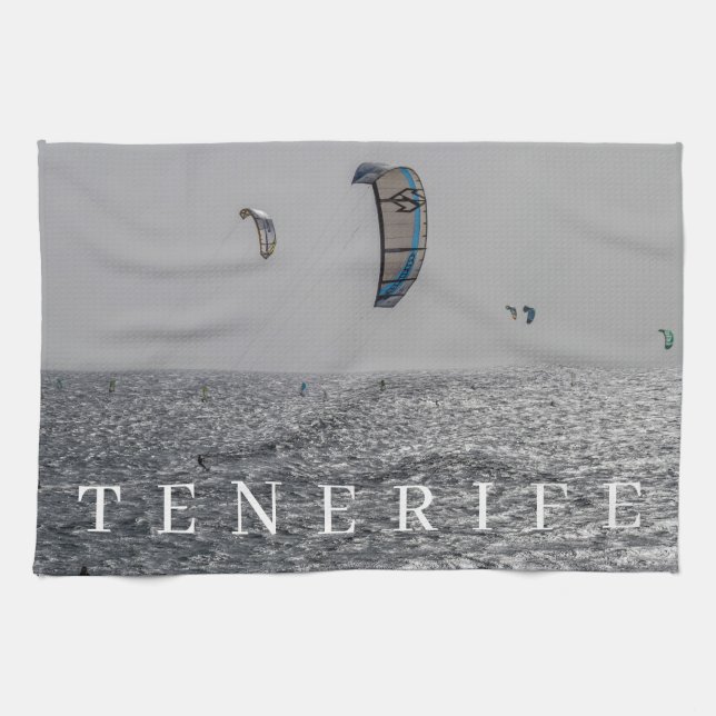 Teneriffa Kitesurfer Teetuch Geschirrtuch (Horizontal)