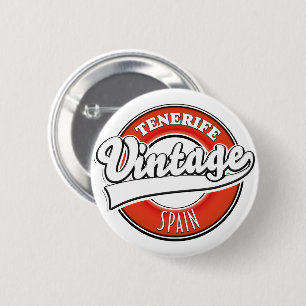 Teneriffa-Spacke-Logo im Vintagen Stil Button