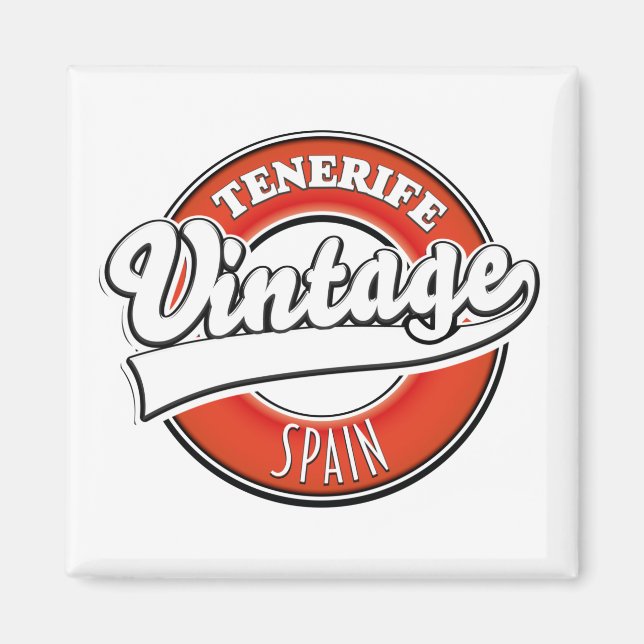 Teneriffa-Spacke-Logo im Vintagen Stil Magnet (Vorne)