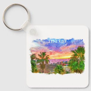 Teneriffa Spanien Kanarische Insel Retro-Reise Schlüsselanhänger