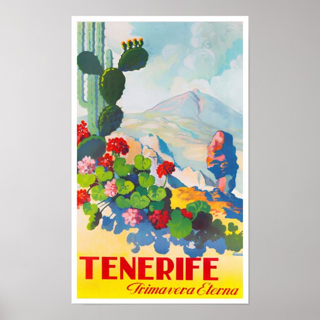 Teneriffa Spanien Vintage Reiseposter Poster (Vorne)