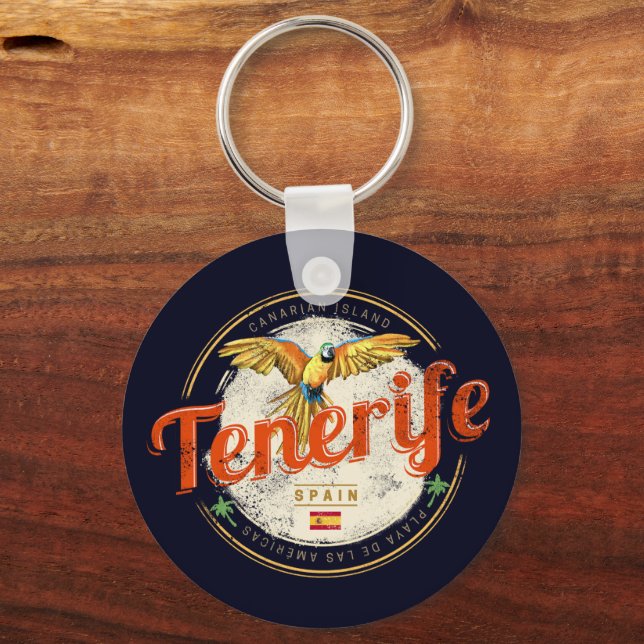 Teneriffa und Parrot Kanarische Inseln Spanien Vin Schlüsselanhänger (Vorderseite)