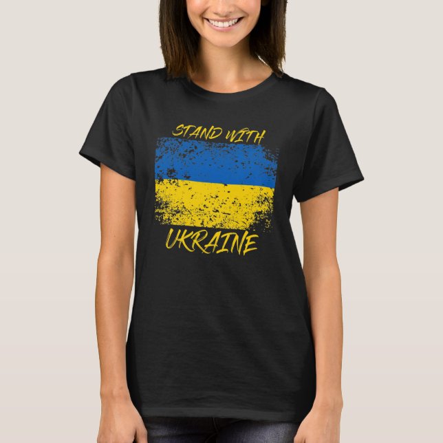 Tenez-Vous Avec L'Ukraine En T-shirt (Devant)