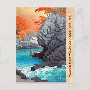 Tengu Rock Hasui Kawase River shn hängende Landsch Postkarte