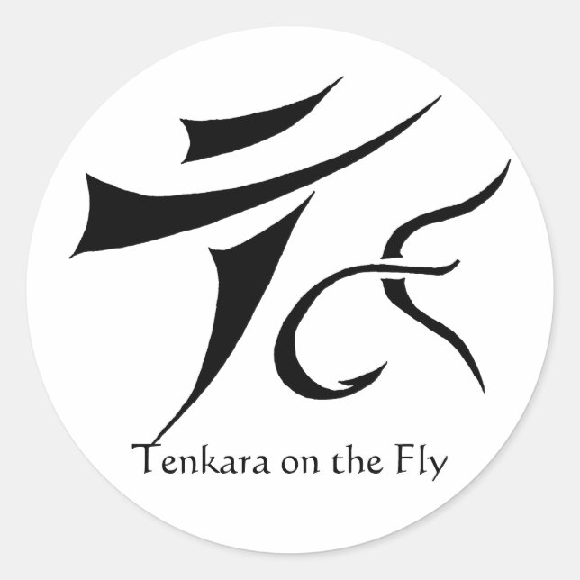 Tenkara auf dem Fly Round-Sticker Runder Aufkleber (Vorderseite)
