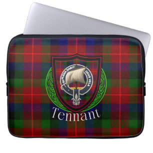 Tennant schottischer Clan Tartan und Wappen Laptopschutzhülle