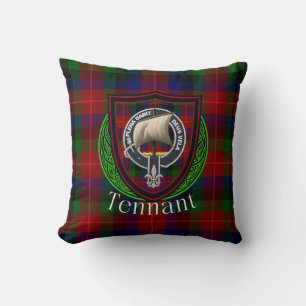 Tennant-Schottischer-Clan-Tartan & -Wappen Kissen