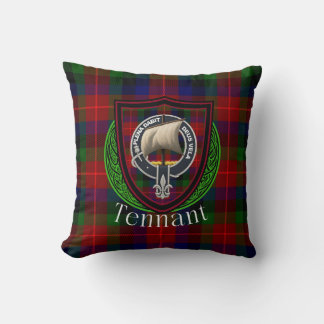 Tennant-Schottischer-Clan-Tartan & -Wappen Kissen