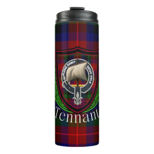 Tennant schottischer Clan Tartan & Wappen Thermosbecher