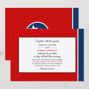 Tennessean Flag, Fahne der Tennessee-Hochzeit Einladung