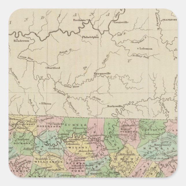 Tennessee 4 quadratischer aufkleber (Vorderseite)