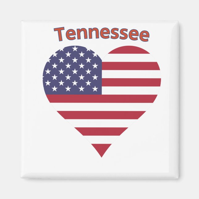 Tennessee American Flag Herz Magnet (Vorne)