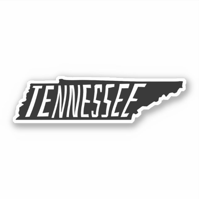 Tennessee, American Staat Kontur - Reisen Aufkleber (Vorderseite)