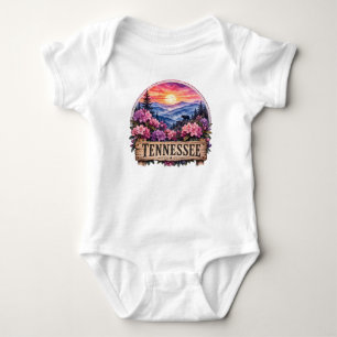 Tennessee Americana Floral Patriotisches Staatdesi Baby Strampler