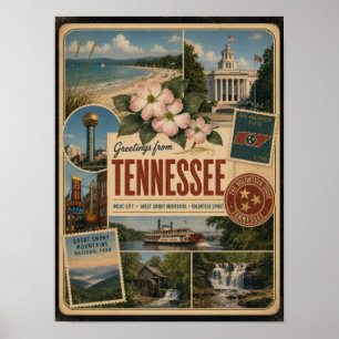 Tennessee Authentischer Vintage-Stil Poster