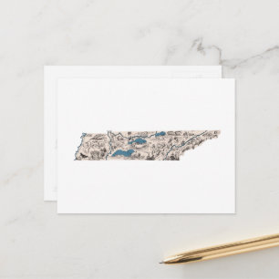 Tennessee Carte d'image Vintage Antique Graphique 