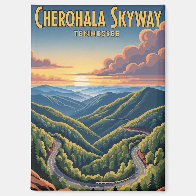 Tennessee Cherohala Skyway Souvenir Magnet (Vorderseite)