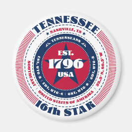 Tennessee Circle Typographie Souvenir Magnet